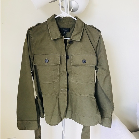 j Crew cropped fatigue jacket green - Picture 3 of 5